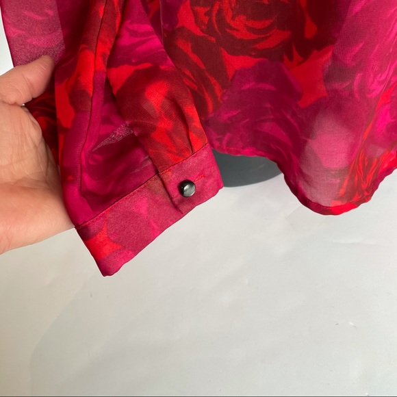 JESSICA red long sleeve blouse, size petite 14P - Picture 5 of 7